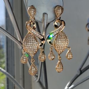 Gold Plated Dangle Drop Earrings